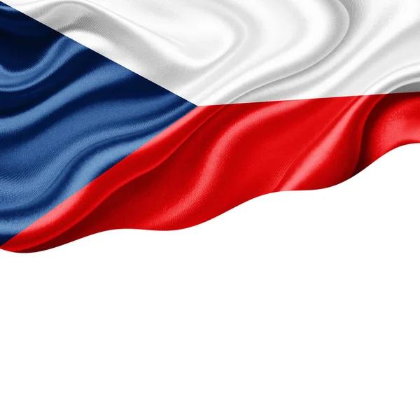 Tjeckien Flagga Silke Med Copyspace För Din Text Eller Bilder — Stockfoto