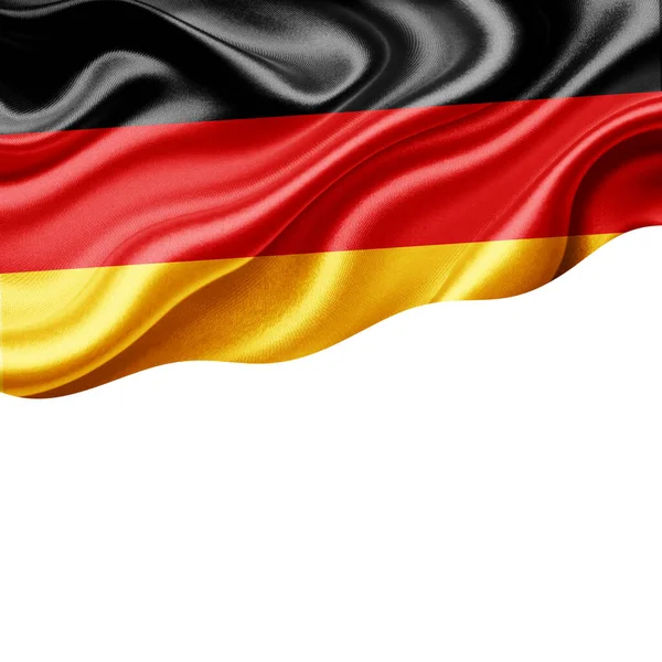 Bandera Alemania Seda Con Copyspace Para Texto Imágenes Fondo Blanco — Foto de Stock