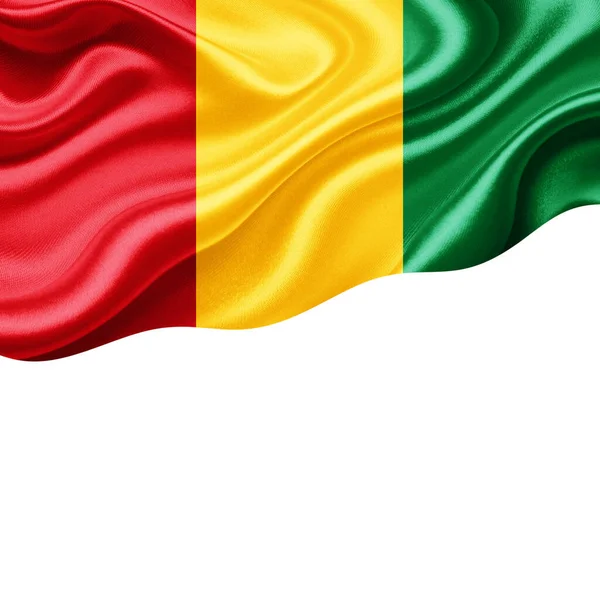 Guinea Flag Silk Copyspace Your Text Images White Background Illustration — Stock Photo, Image