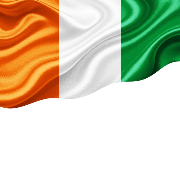 Elfenbeinküste Flagge Aus Seide Mit Copyspace Für Ihren Text Oder — Stockfoto