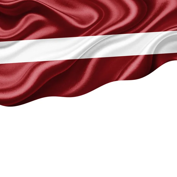 Latvia Flag Silk Copyspace Your Text Images White Background Illustration — Stock Photo, Image