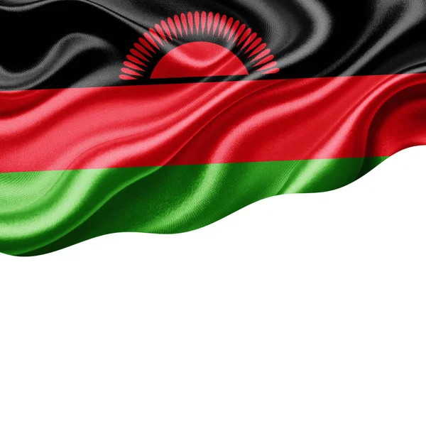 Malawi Flag Silk Copyspace Your Text Images White Background Illustration — Stock Photo, Image