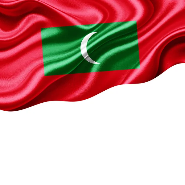 Σημαία Μαλδίβες Από Μετάξι Copyspace Για Κείμενο Τις Εικόνες Σας — Φωτογραφία Αρχείου
