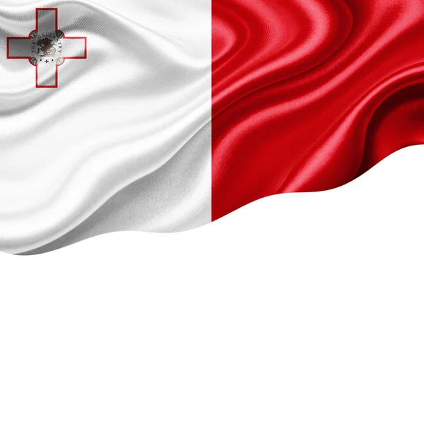 Bandera Malta Seda Con Copyspace Para Texto Imágenes Fondo Blanco —  Fotos de Stock