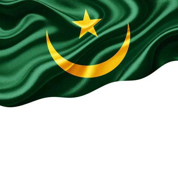 Bandeira Mauritânia Seda Com Copyspace Para Seu Texto Imagens Fundo — Fotografia de Stock