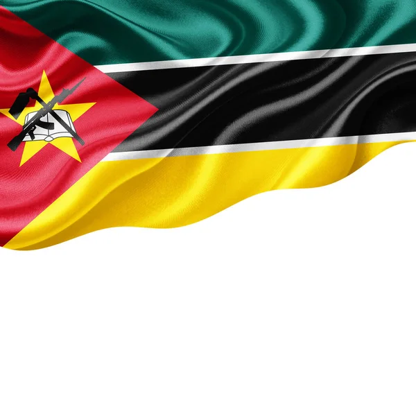 Bandera Mozambique Seda Con Copyspace Para Texto Imágenes Fondo Blanco —  Fotos de Stock