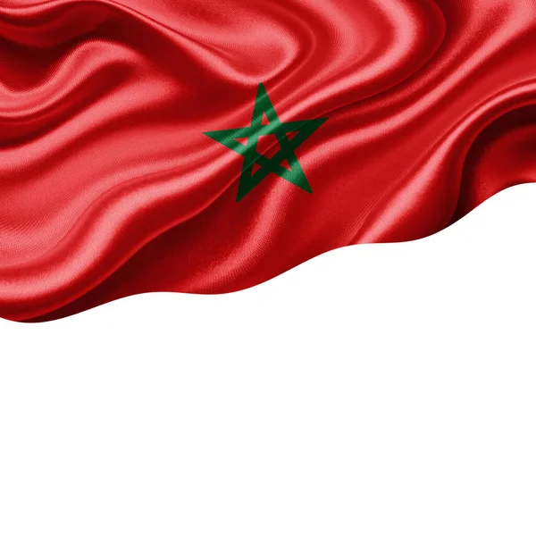 Drapeau Maroc Soie Avec Copyspace Pour Votre Texte Vos Images — Photo