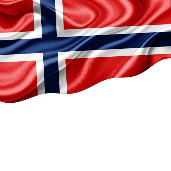 Bandeira Noruega Seda Com Copyspace Para Seu Texto Imagens Fundo — Fotografia de Stock