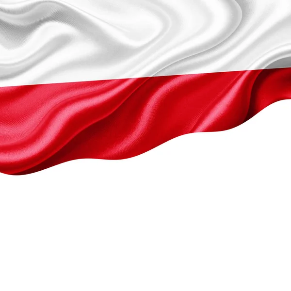 Polsko Vlajka Hedvábí Copyspace Pro Váš Text Nebo Obrázky Bílé — Stock fotografie