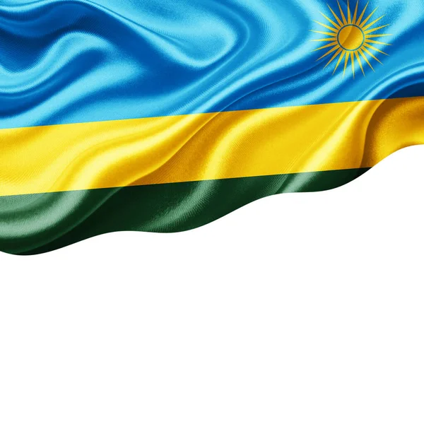 Ruandische Seidenfahne Mit Copyspace Für Ihre Texte Oder Bilder Und — Stockfoto
