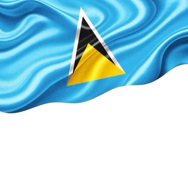 Flaga Saint Lucia Jedwabiu Copyspace Dla Tekstu Lub Obrazów Białym — Zdjęcie stockowe