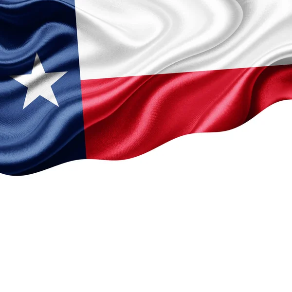 Bandera Texas Seda Con Copyspace Para Texto Imágenes Fondo Blanco — Foto de Stock