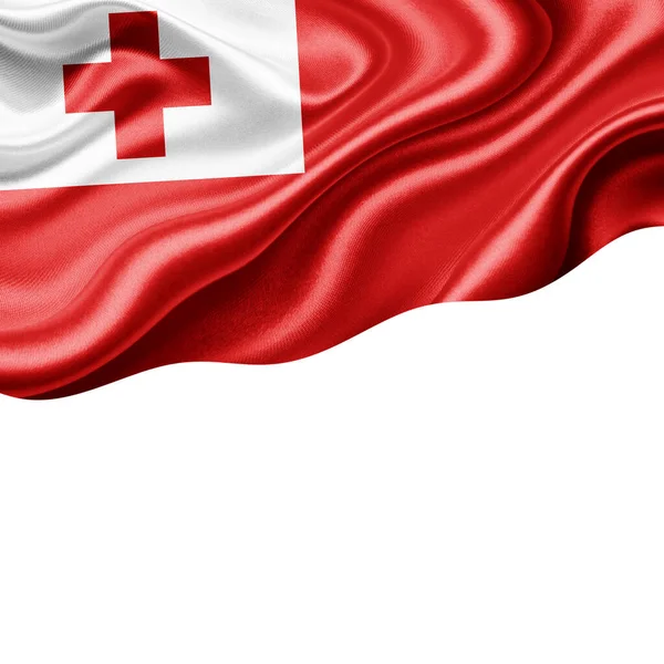 Bandeira Tonga Seda Com Copyspace Para Seu Texto Imagens Fundo — Fotografia de Stock