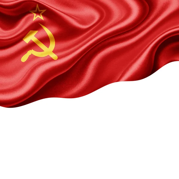Ussr Flag Silk Copyspace Your Text Images White Background Illustration — Stock Photo, Image