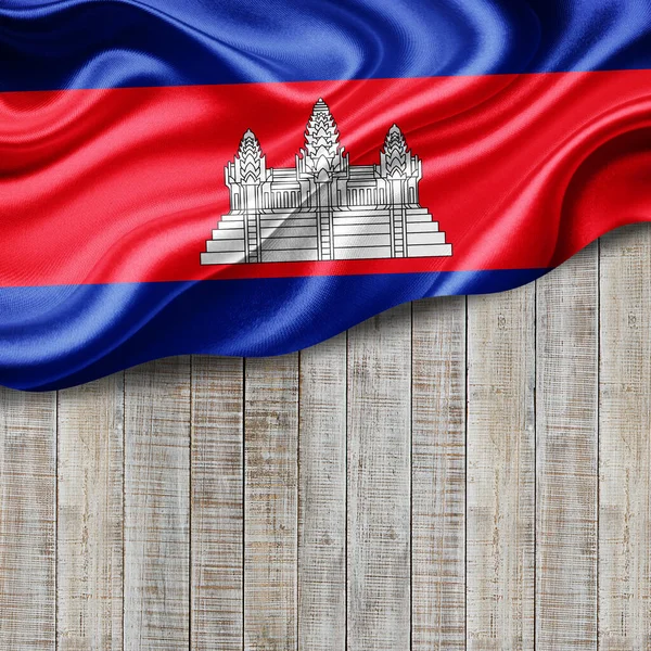 Bandera Seda Camboyana Con Copyspace Para Texto Imágenes Ilustración Fondo —  Fotos de Stock
