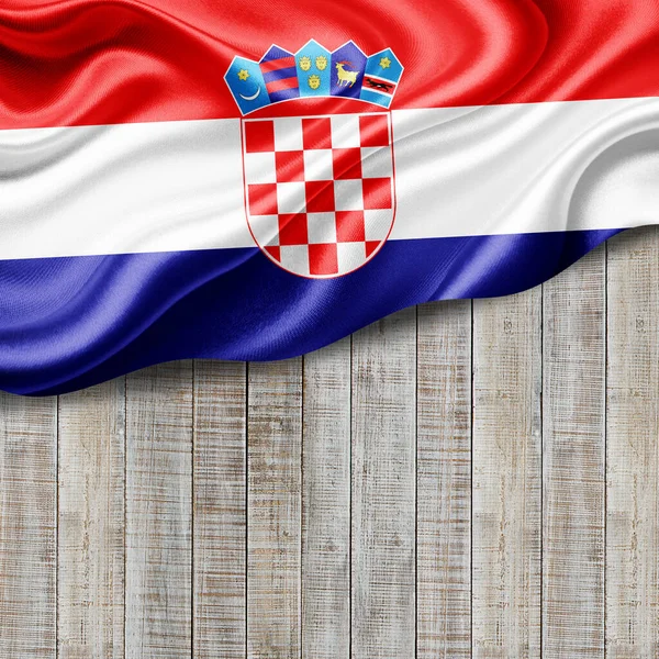 Bandera Croacia Seda Con Copyspace Para Texto Imágenes Ilustración Fondo — Foto de Stock