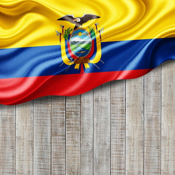 Ecuador Flagga Silke Med Copyspace För Din Text Eller Bilder — Stockfoto