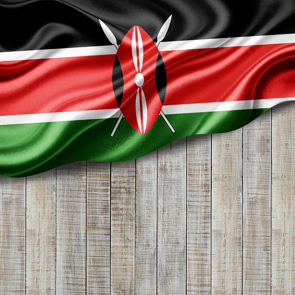 Kenia Fahne Aus Seide Mit Kopierraum Für Ihren Text Oder — Stockfoto