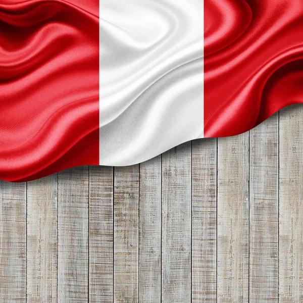 Peru Zászló Selyem Másolási Hely Szöveg Vagy Képek Háttér Illusztráció — Stock Fotó