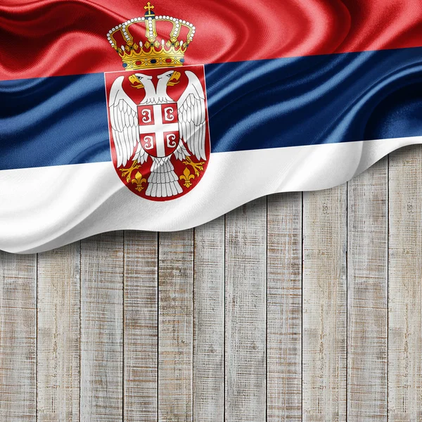 세르비아의 깃발당신의 텍스트나 이미지를 삽화와 — 스톡 사진