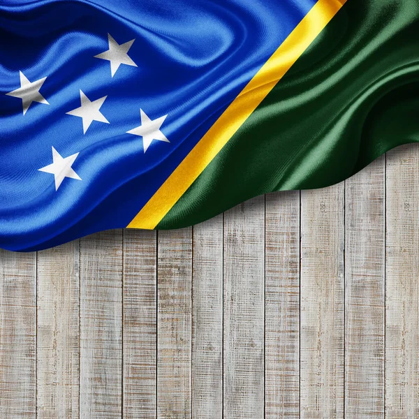 Ilhas Salomão Bandeira Seda Com Copyspace Para Seu Texto Imagens — Fotografia de Stock