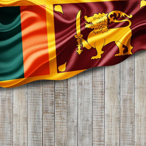 Sri Lanka Fahne Aus Seide Mit Copyspace Für Ihren Text — Stockfoto