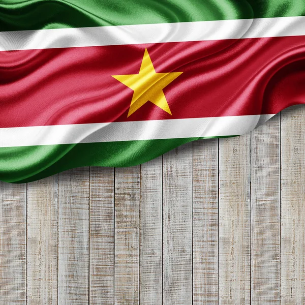 Suriname Flagge Aus Seide Mit Copyspace Für Ihren Text Oder — Stockfoto