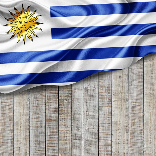 Bandera Uruguay Seda Con Copyspace Para Texto Imágenes Ilustración Fondo —  Fotos de Stock