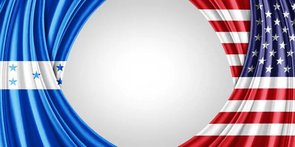 Гондурас Американский Флаг Шелка Копирайтом Текста Изображений Белой Фоновой Иллюстрацией — стоковое фото