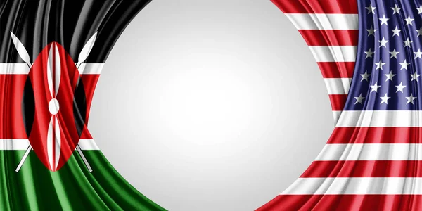 Kenya Dan Bendera Amerika Sutra Dengan Copyspace Untuk Teks Atau — Stok Foto