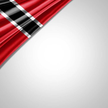 Metinleriniz veya resimleriniz ve beyaz arkaplanınız için kopyalanmış ipeğin Tobago bayrağı