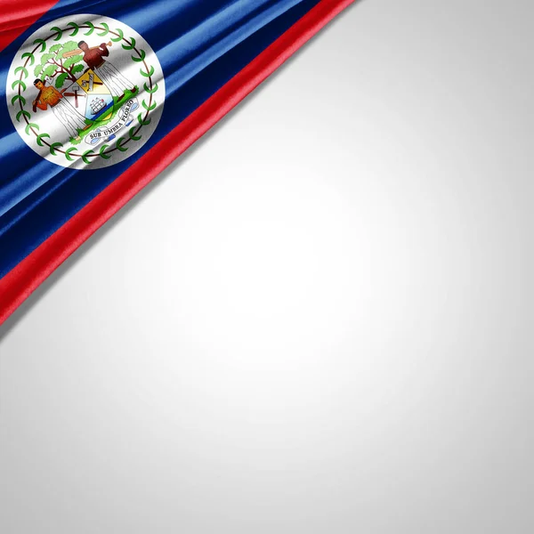 Belize Flagga Silke Med Copyspace För Din Text Eller Bilder — Stockfoto