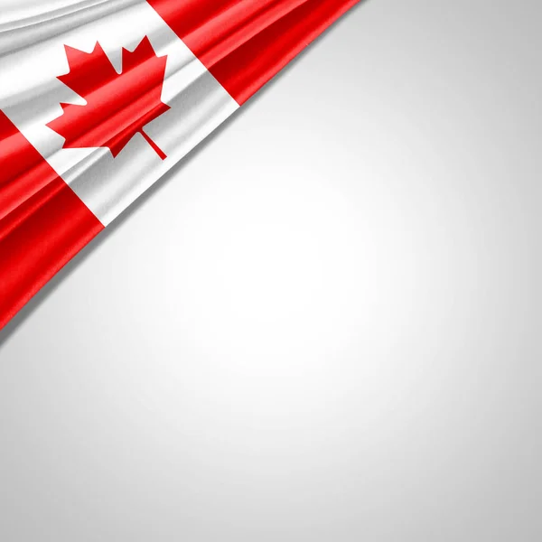 Bandera Canada Seda Con Copyspace Para Texto Imágenes Fondo Blanco —  Fotos de Stock