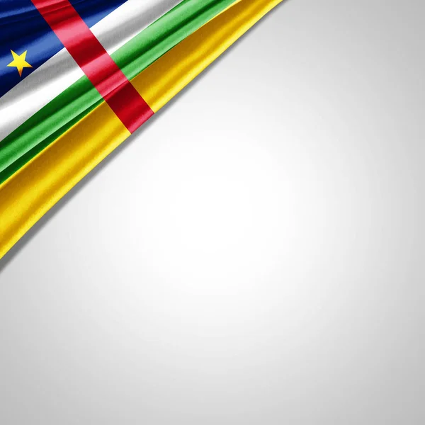 Central African Republic Flag Silk Copyspace Your Text Images White — Stock Photo, Image