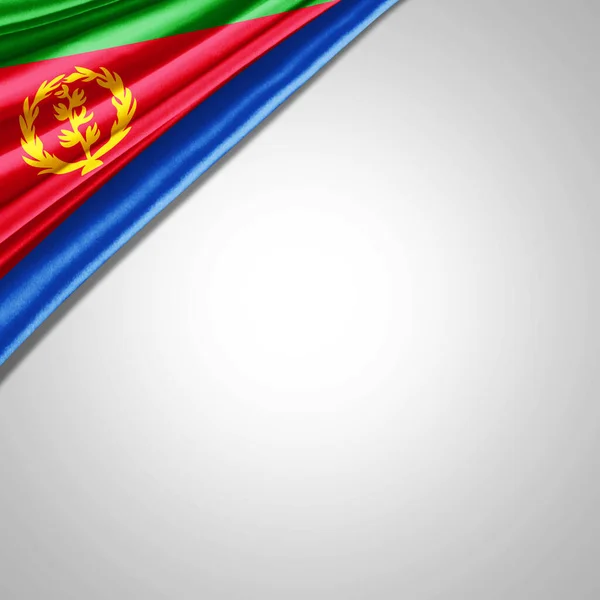 Eritrea Flag Silk Copyspace Your Text Images White Background — Stock Photo, Image