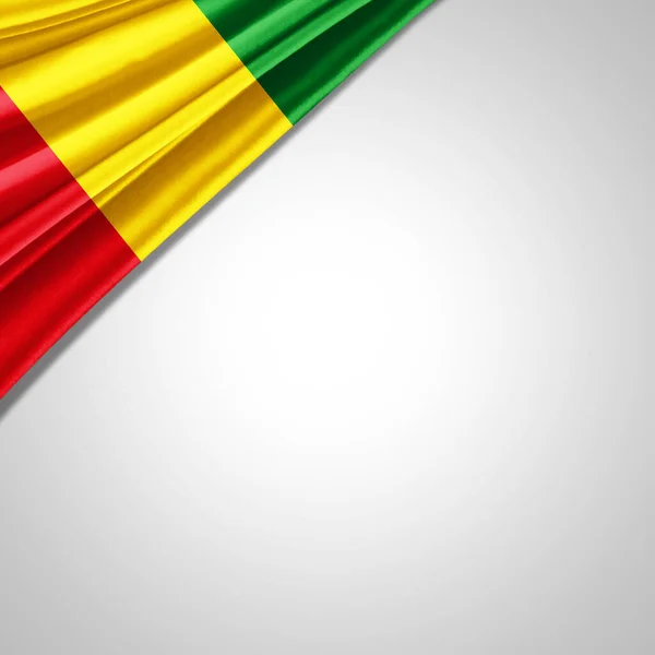 Guiné Bandeira Seda Com Copyspace Para Seu Texto Imagens Fundo — Fotografia de Stock