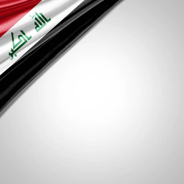 Irak Drapeau Soie Avec Copyspace Pour Votre Texte Images Fond — Photo