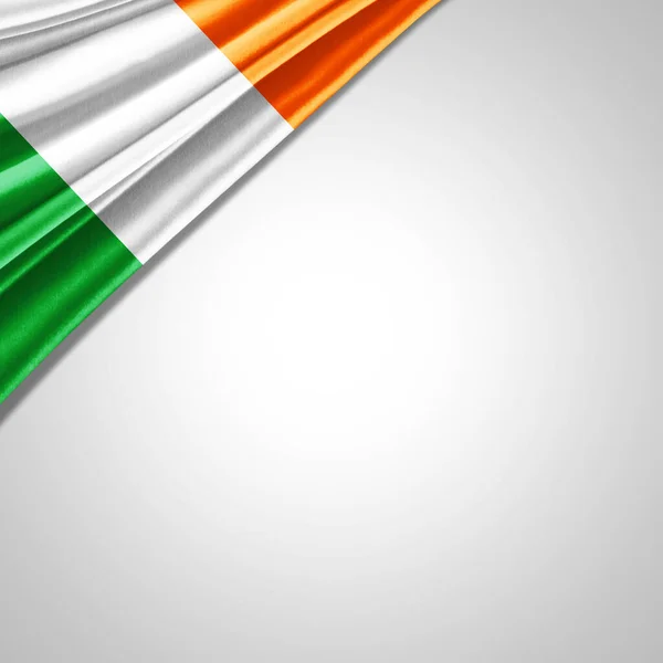 Drapeau Irlande Soie Avec Espace Copie Pour Votre Texte Vos — Photo