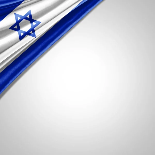 Israele Bandiera Seta Con Copyspace Tuo Testo Immagini Sfondo Bianco — Foto Stock