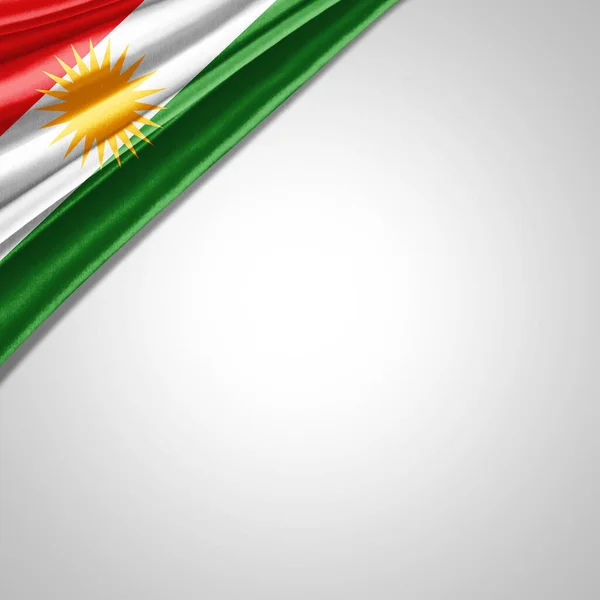 Bandiera Kurdistan Seta Con Copyspace Tuo Testo Immagini Sfondo Bianco — Foto Stock