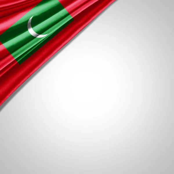 Drapeau Des Maldives Soie Avec Copyspace Pour Vos Textes Images — Photo