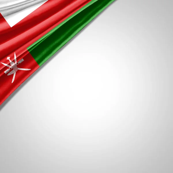 Oman Fahne Aus Seide Mit Copyspace Für Text Oder Bilder — Stockfoto