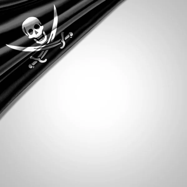 Bandeira Pirata Seda Com Copyspace Para Seu Texto Imagens Fundo — Fotografia de Stock