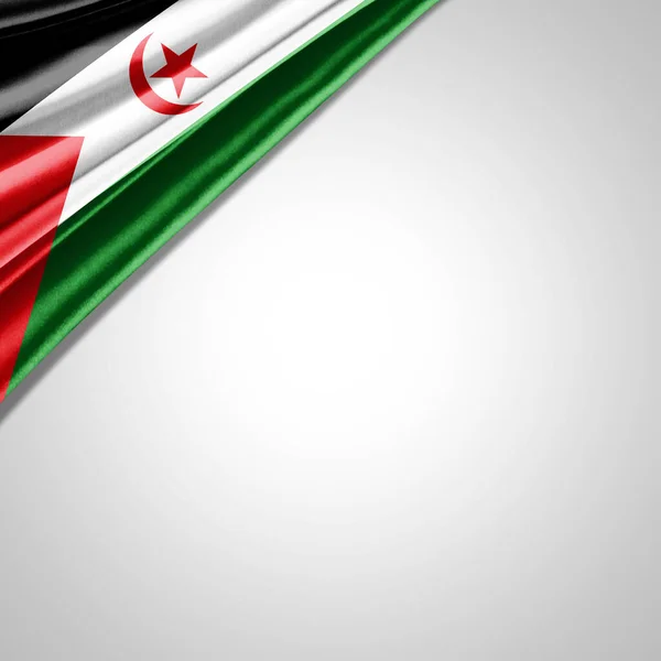 Sahrawi Arab Democratic Republic Flag Silk Copyspace Your Text Images — Stock Photo, Image