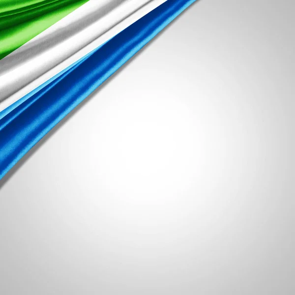 Bandera Sierra Leona Seda Con Copyspace Para Texto Imágenes Fondo — Foto de Stock