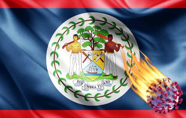 Bandeira Realista Belize Ilustração — Fotografia de Stock