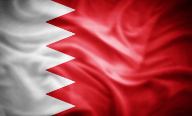 Bahreyn 'in gerçekçi bayrağı, 3D illüstrasyon