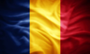 Çad 'ın gerçekçi bayrağı, 3D illüstrasyon