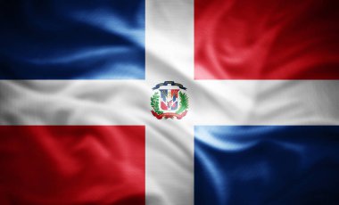 Dominik Cumhuriyeti 'nin gerçekçi bayrağı, 3D illüstrasyon