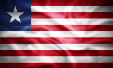 Liberya 'nın gerçekçi bayrağı, 3 boyutlu illüstrasyon